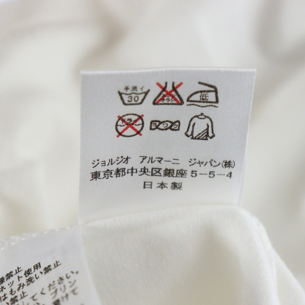 EMPORIO ARMANI(エンポリオアルマーニ) バックロゴプリント アームポケット Vネック半袖Tシャツカットソー ホワイト