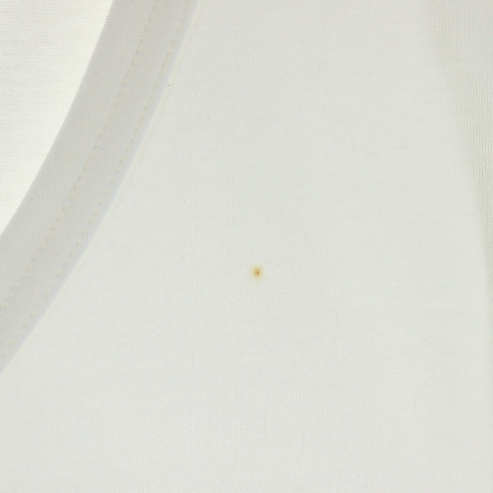 EMPORIO ARMANI(エンポリオアルマーニ) ライトスリーブラメロゴプリント Vネック半袖Tシャツカットソー ホワイト