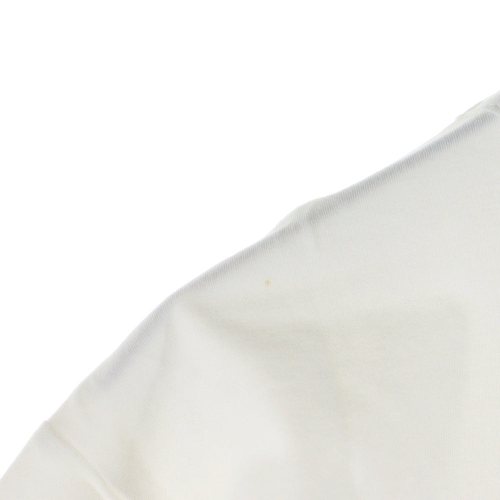 EMPORIO ARMANI(エンポリオアルマーニ) ライトスリーブラメロゴプリント Vネック半袖Tシャツカットソー ホワイト