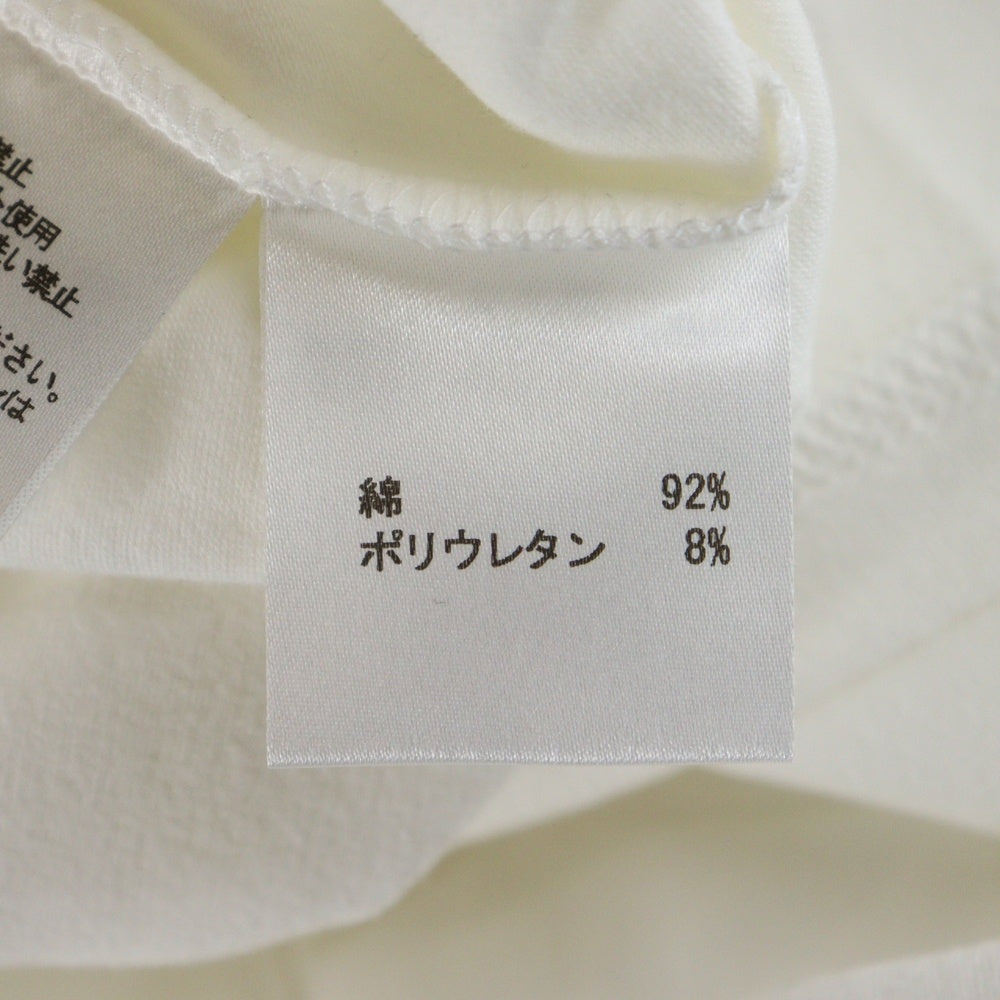 EMPORIO ARMANI(エンポリオアルマーニ) ライトスリーブラメロゴプリント Vネック半袖Tシャツカットソー ホワイト