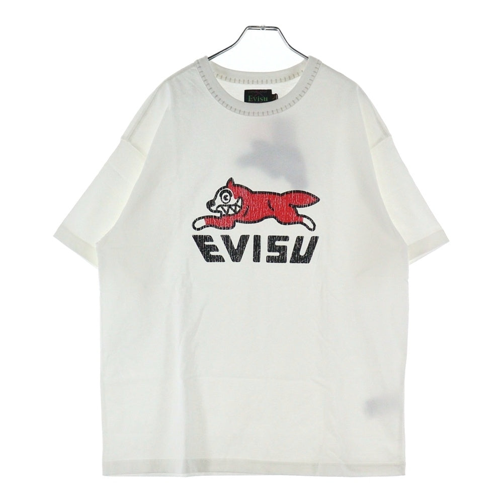 EVISU(エビス) ×ICECREAM 両面プリント クルーネック半袖Tシャツカットソー ホワイト 2EAICM5TS7023RXCT