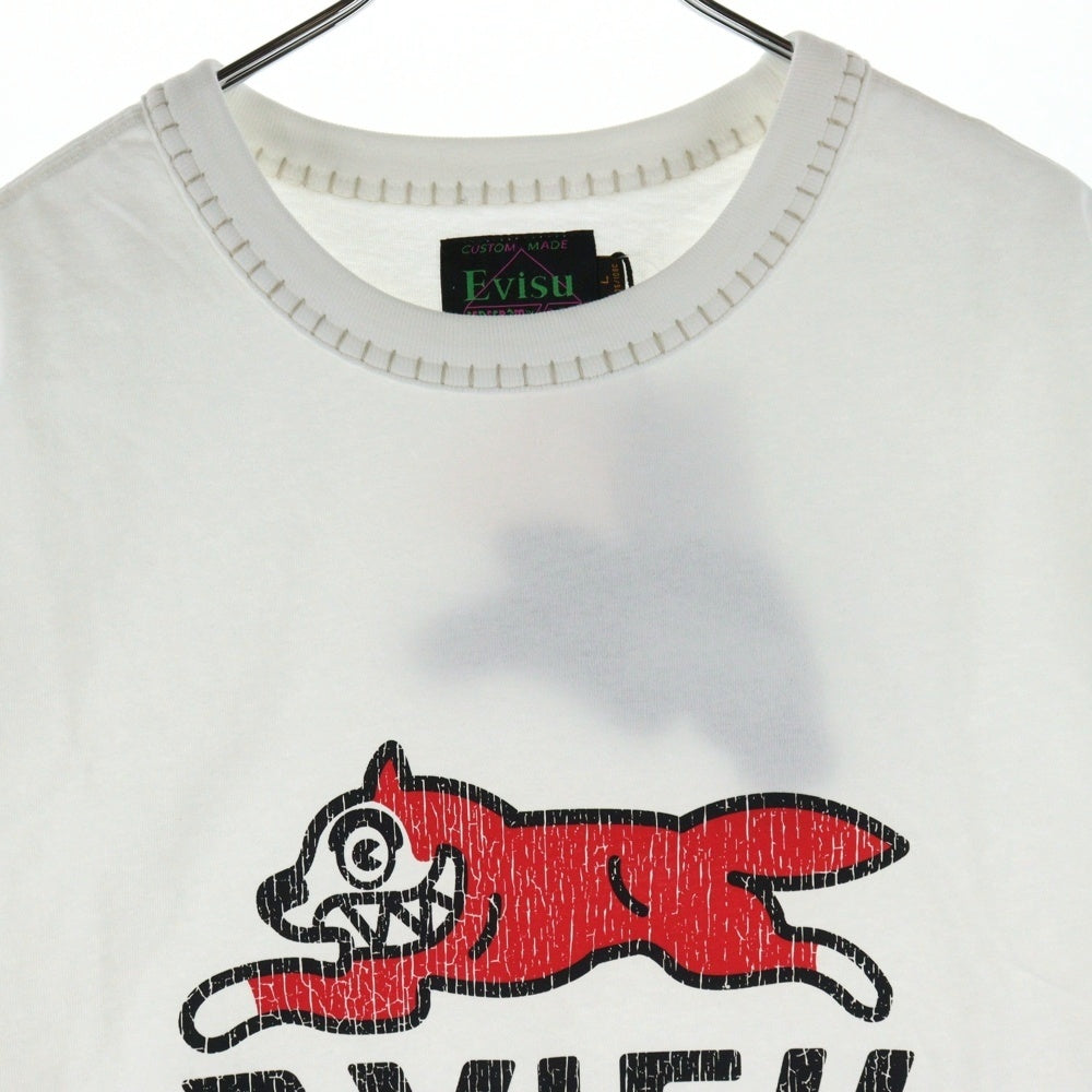 EVISU(エビス) ×ICECREAM 両面プリント クルーネック半袖Tシャツカットソー ホワイト 2EAICM5TS7023RXCT