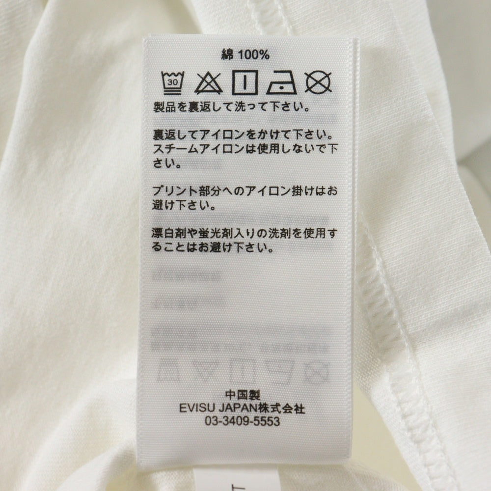 EVISU(エビス) ×ICECREAM 両面プリント クルーネック半袖Tシャツカットソー ホワイト 2EAICM5TS7023RXCT