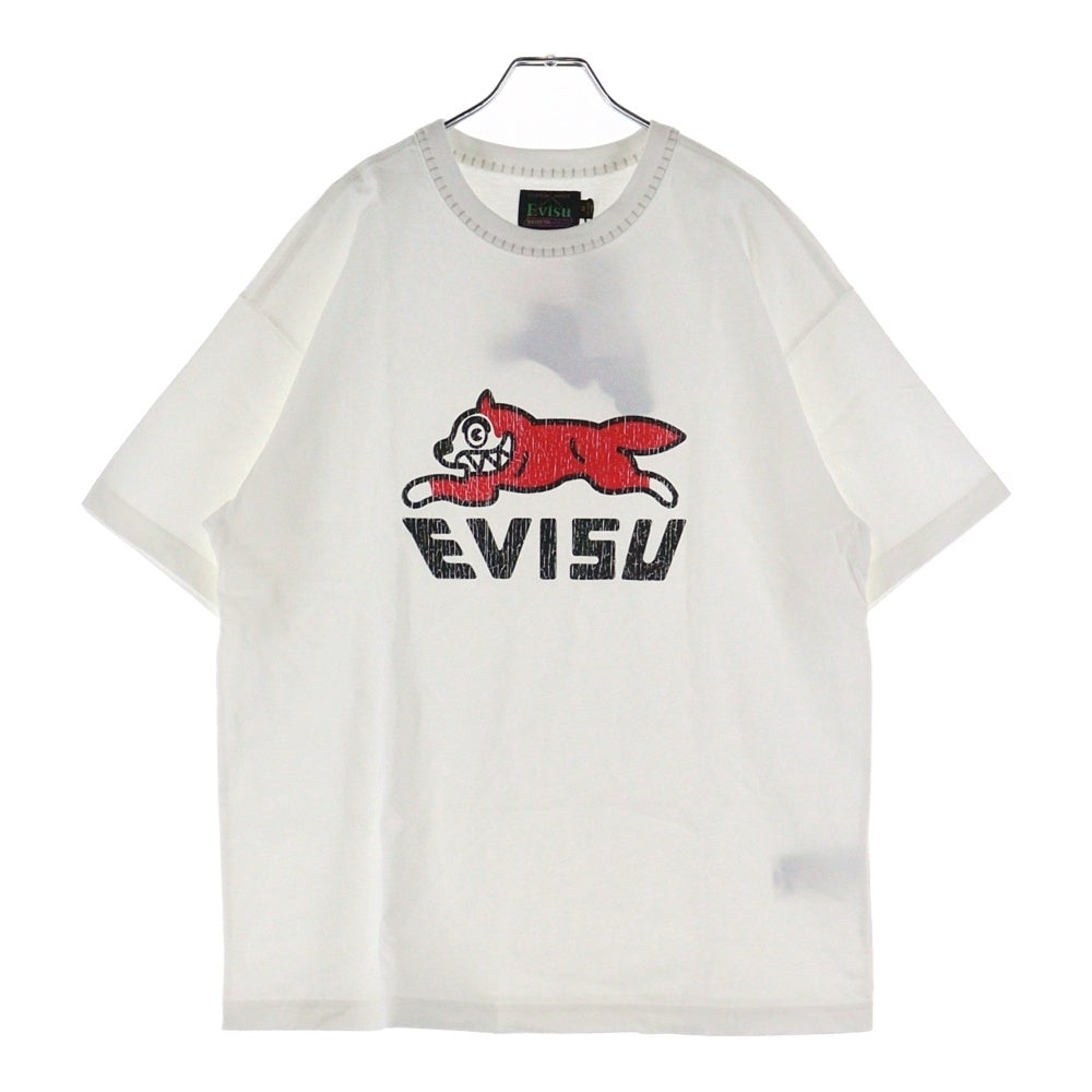 EVISU(エビス) ×ICECREAM 両面プリント クルーネック半袖Tシャツカットソー ホワイト 2EAICM5TS7023RXCT