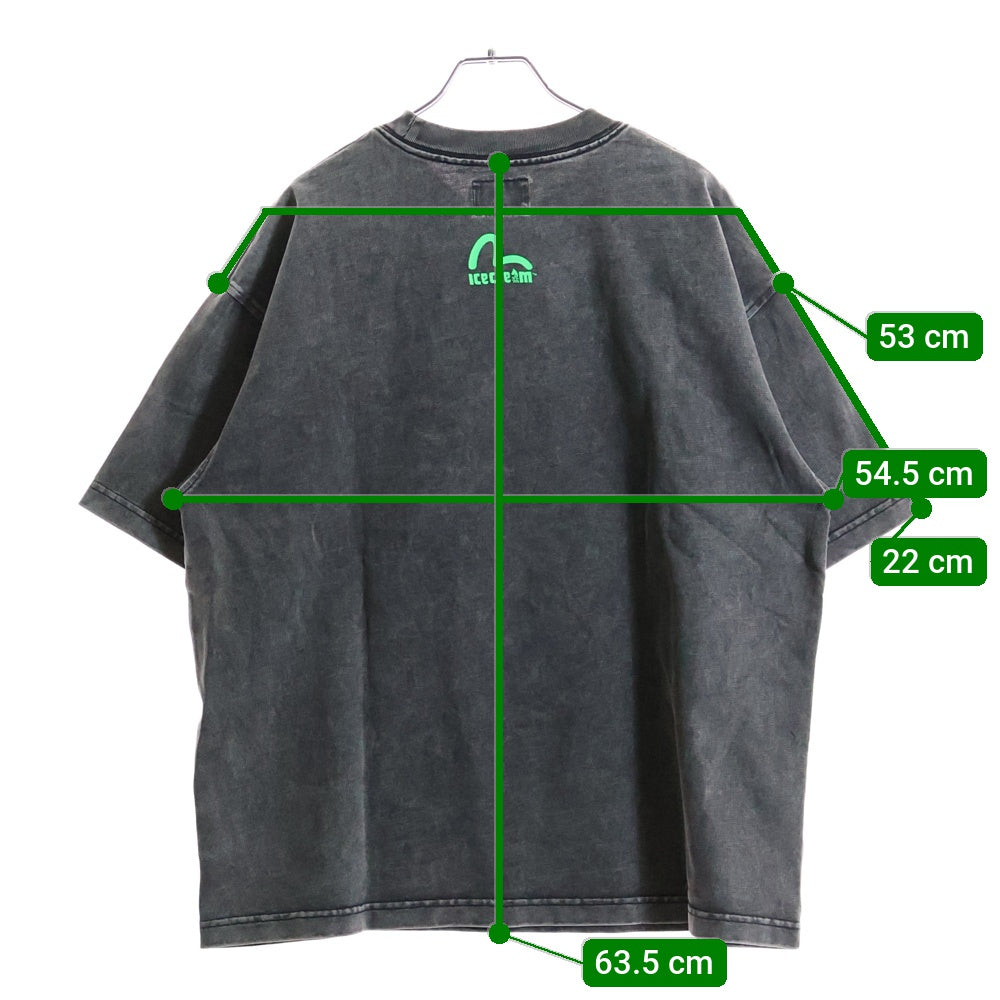 EVISU(エビス) ×ICECREAM 両面プリント クルーネック半袖Tシャツカットソー グレー 2EAICM5TS7024OSCT