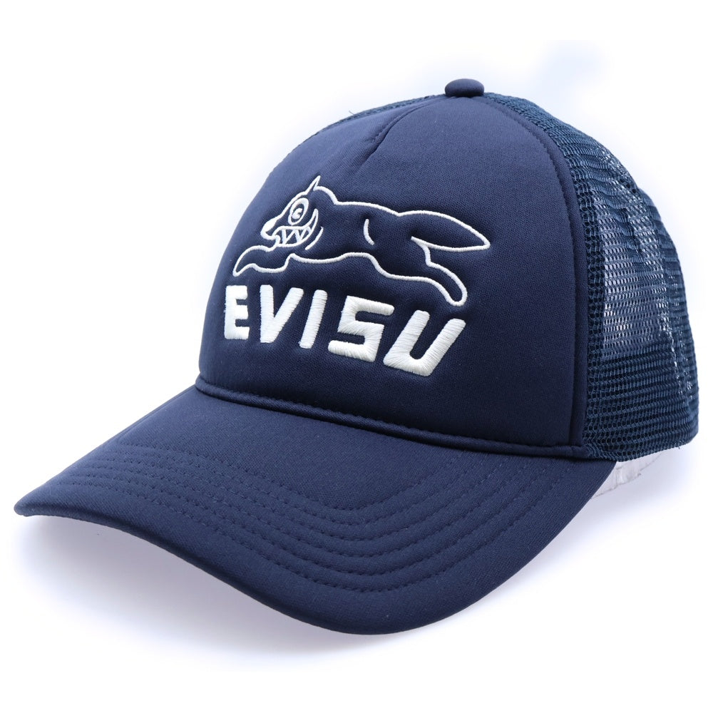 EVISU(エビス) ×ICECREAM ロゴ刺繍 トラッカーメッシュキャップ ネイビー 2EAICU5HT7029XXCT