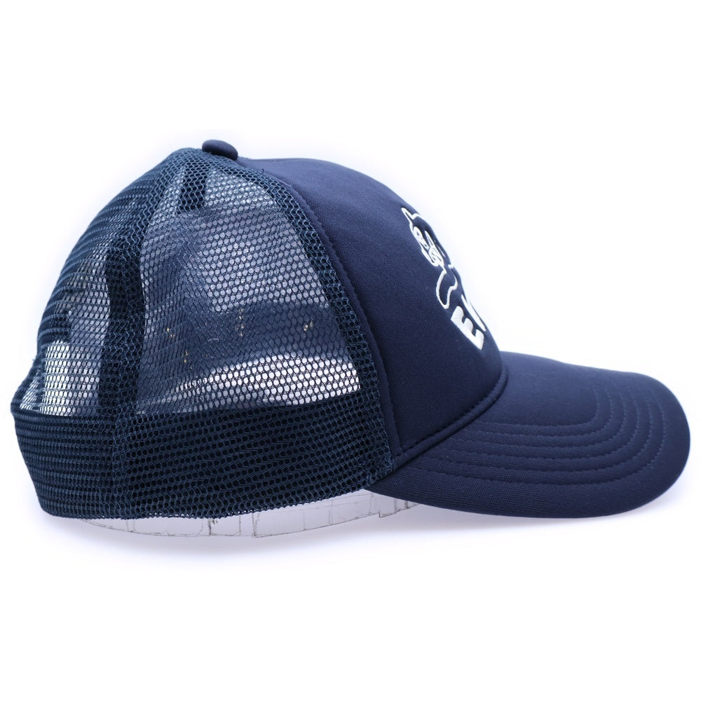 EVISU(エビス) ×ICECREAM ロゴ刺繍 トラッカーメッシュキャップ ネイビー 2EAICU5HT7029XXCT