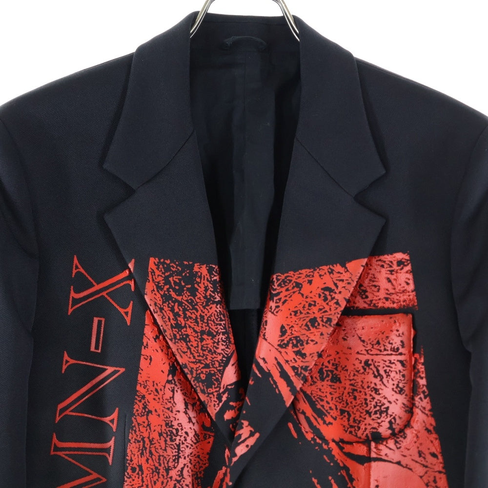 RAF SIMONS(ラフシモンズ) 22SS グラフィックデザイン テーラードジャケット ブラック/レッド 221-547