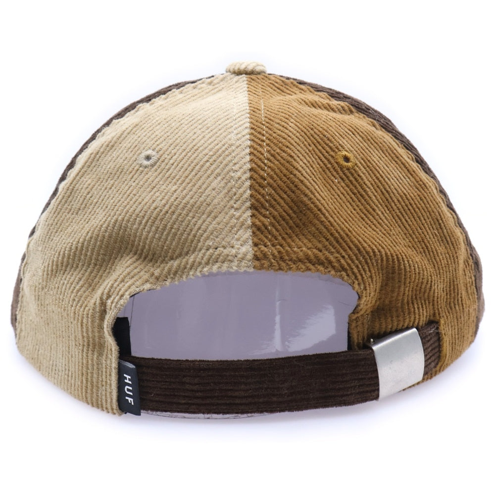 HUF(ハフ) フロント刺繍ロゴ コーデュロイキャップ 帽子 ブラウン HT00594