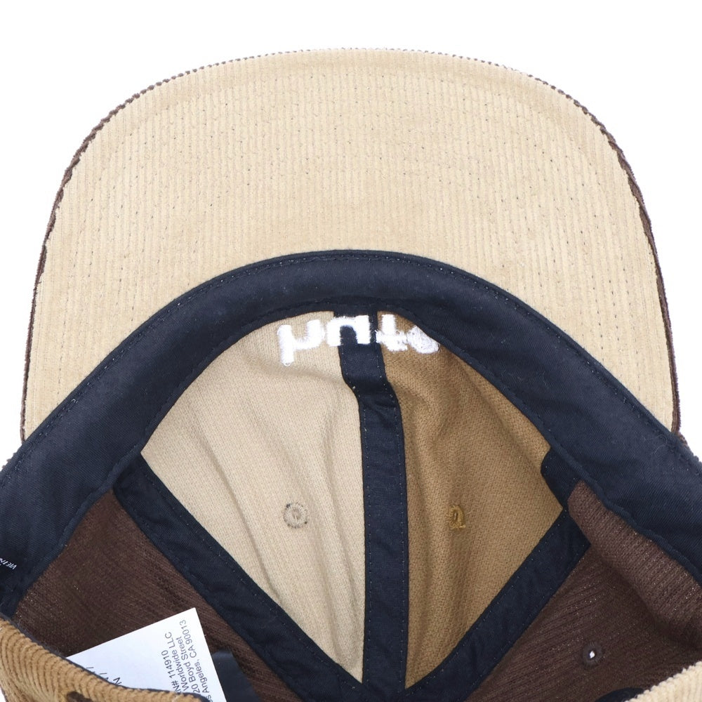 HUF(ハフ) フロント刺繍ロゴ コーデュロイキャップ 帽子 ブラウン HT00594