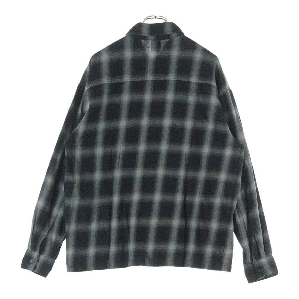 SANTA CRUZ(サンタクルーズ) オーバーサイズ ワンポイント刺繍ロゴ 長袖チェックシャツ ブラック 502231202