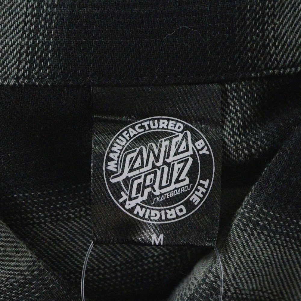 SANTA CRUZ(サンタクルーズ) オーバーサイズ ワンポイント刺繍ロゴ 長袖チェックシャツ ブラック 502231202