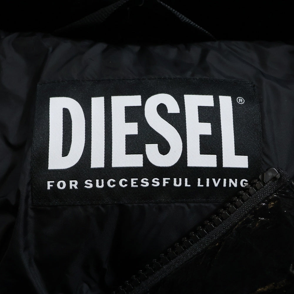 DIESEL(ディーゼル) フーディーダウンベスト レディース ブラック
