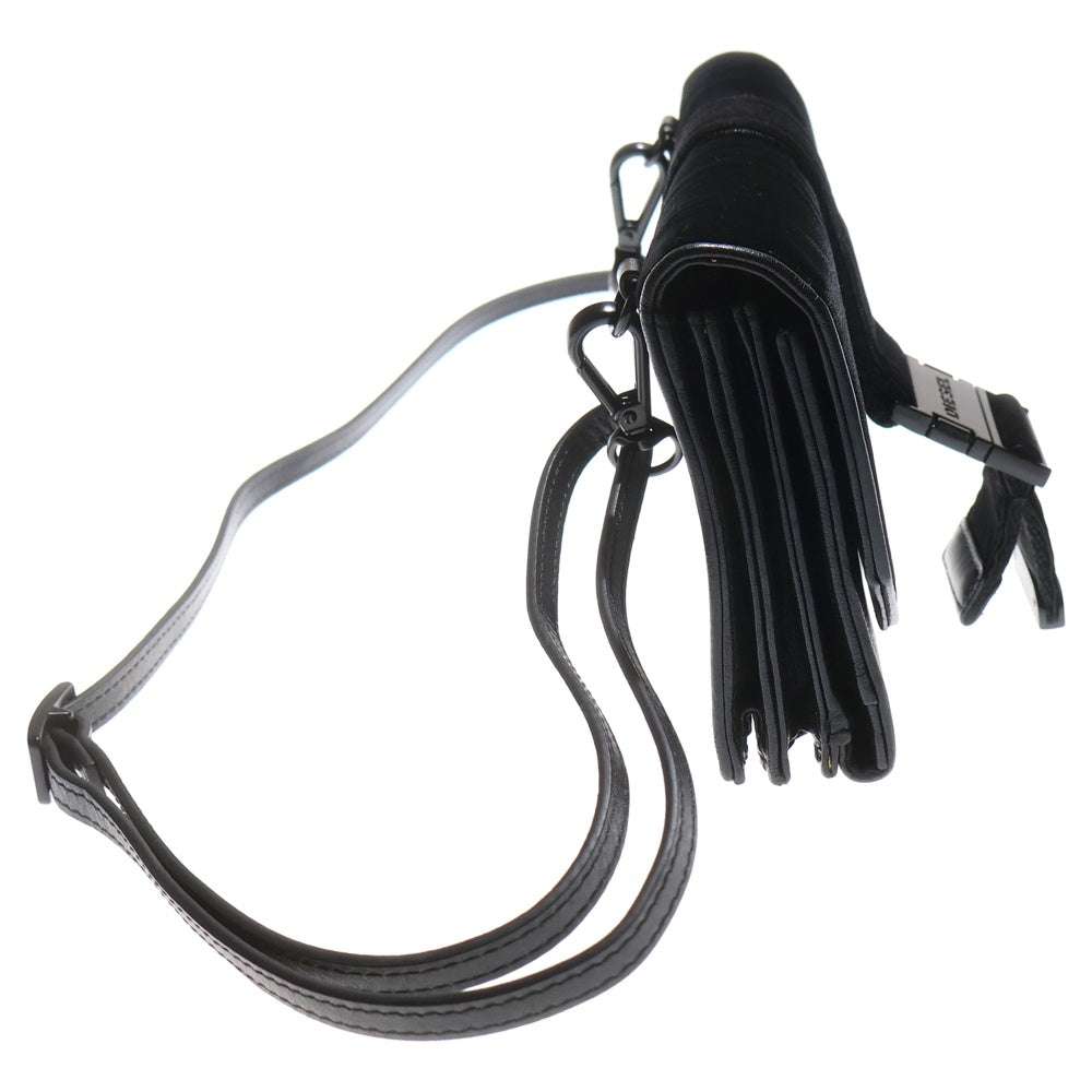 DIESEL(ディーゼル) ベロア切り替え フラップショルダーバッグ ブラック