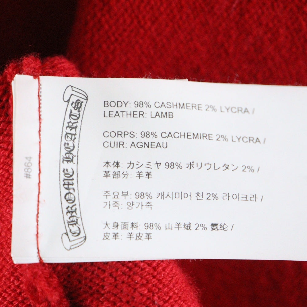 CHROME HEARTS(クロムハーツ) SAILIN ON HD PLVR CHSMR クロス パッチ 刺繍 カシミヤ プルオーバー パーカー レッド