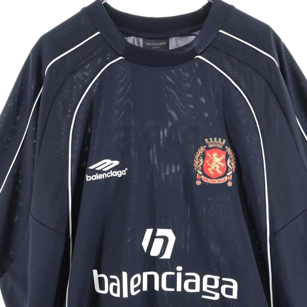 BALENCIAGA(バレンシアガ) 24SS Soccer サッカーロゴ オーバーサイズ 半袖Tシャツ ブラック 777705
