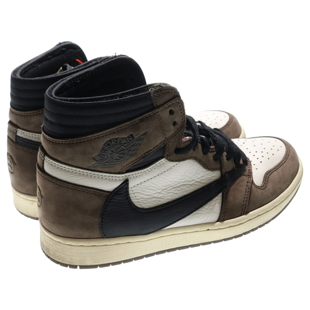 NIKE(ナイキ) ×Travis Scott Air Jordan 1 Retro High OG TS SP Sail/Dark Mocha ×トラヴィススコット レトロ OG TS SP セイル/ダークモカ ハイカットスニーカー CD4487-100