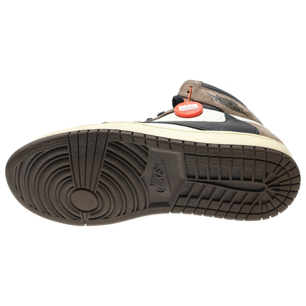 NIKE(ナイキ) ×Travis Scott Air Jordan 1 Retro High OG TS SP Sail/Dark Mocha ×トラヴィススコット レトロ OG TS SP セイル/ダークモカ ハイカットスニーカー CD4487-100