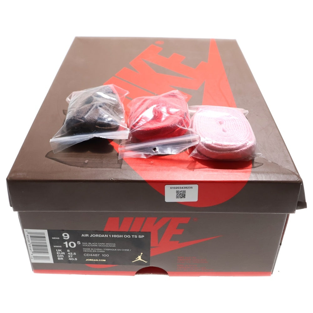 NIKE(ナイキ) ×Travis Scott Air Jordan 1 Retro High OG TS SP Sail/Dark Mocha ×トラヴィススコット レトロ OG TS SP セイル/ダークモカ ハイカットスニーカー CD4487-100