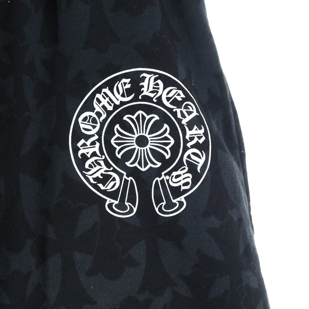 CHROME HEARTS(クロムハーツ) Graveyard Cemetery Cross Half Pants グレイブヤード セメタリークロス ハーフパンツ ホースシューロゴ ブラック
