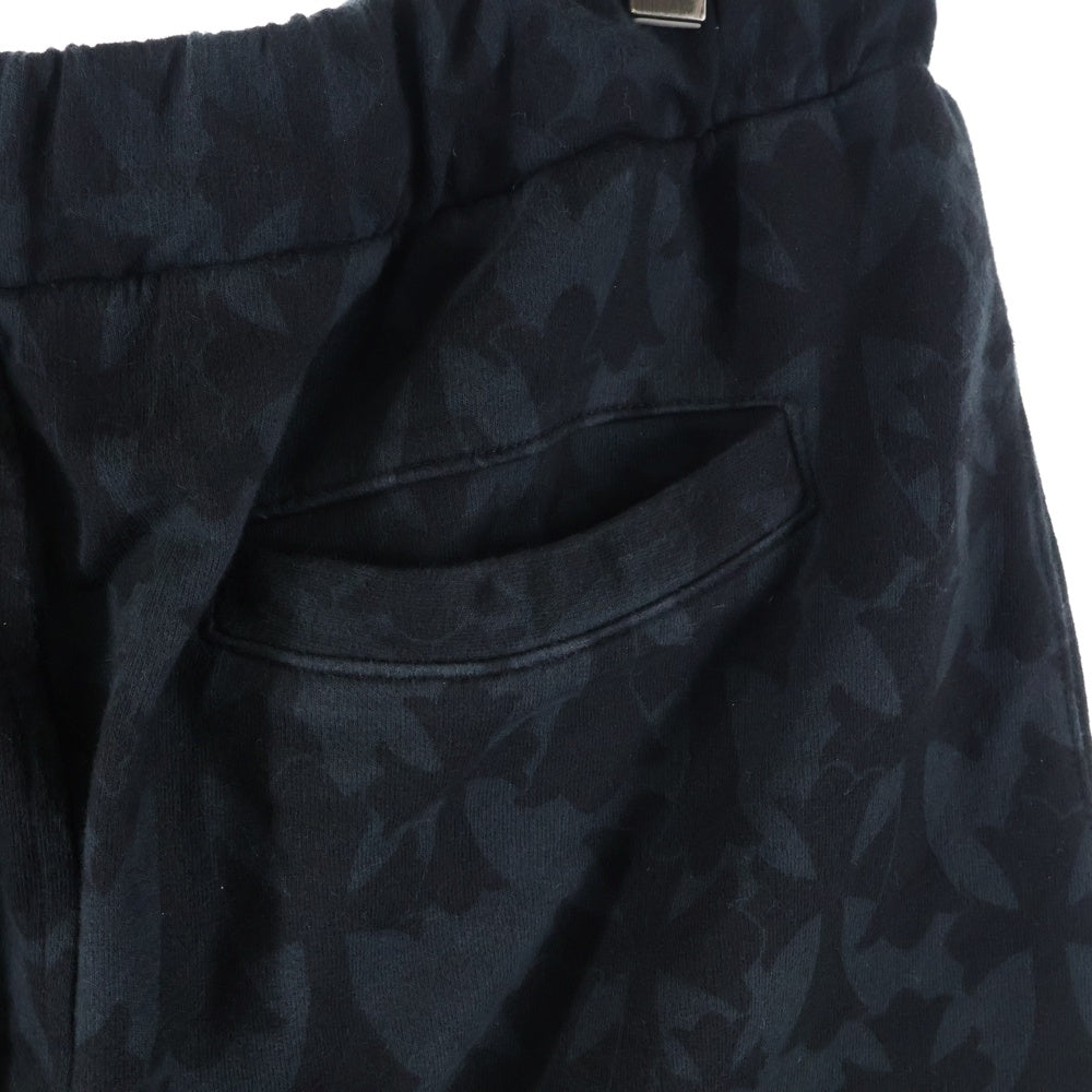 CHROME HEARTS(クロムハーツ) Graveyard Cemetery Cross Half Pants グレイブヤード セメタリークロス ハーフパンツ ホースシューロゴ ブラック