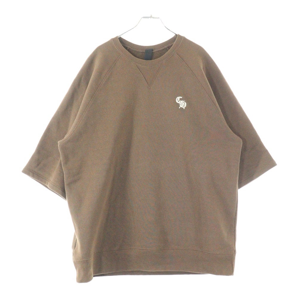 CHROME HEARTS(クロムハーツ) Y NOT SLOW RIDE S/S SWEAT T 胸CH刺繍ロゴ 半袖スウェット ブラウン