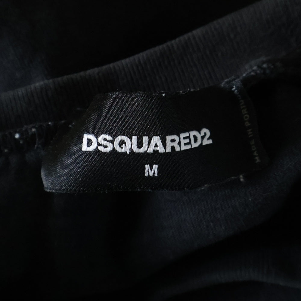 DSQUARED2(ディースクエアード) フロントロゴプリント クルーネック 半袖tシャツ ブラック S74GD1170 S23851