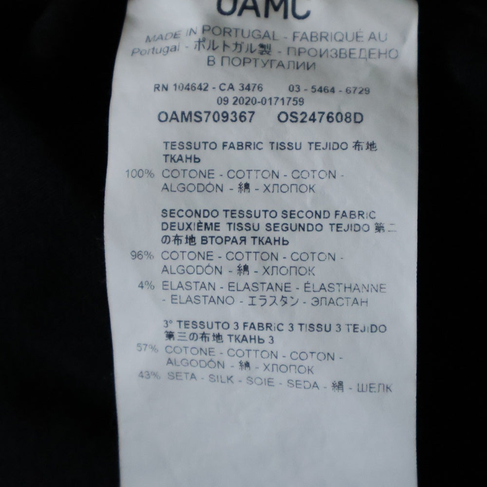 OAMC(オーエーエムシー) フロントロゴプリント クルーネック 半袖Tシャツ ブラック OAMS709367