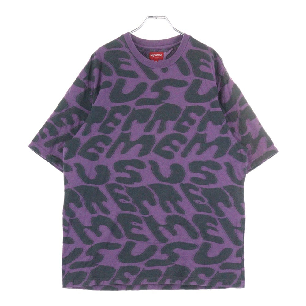 SUPREME(シュプリーム) 23SS Stacked Intarsia Tee クルーネック 半袖Tシャツ パープル
