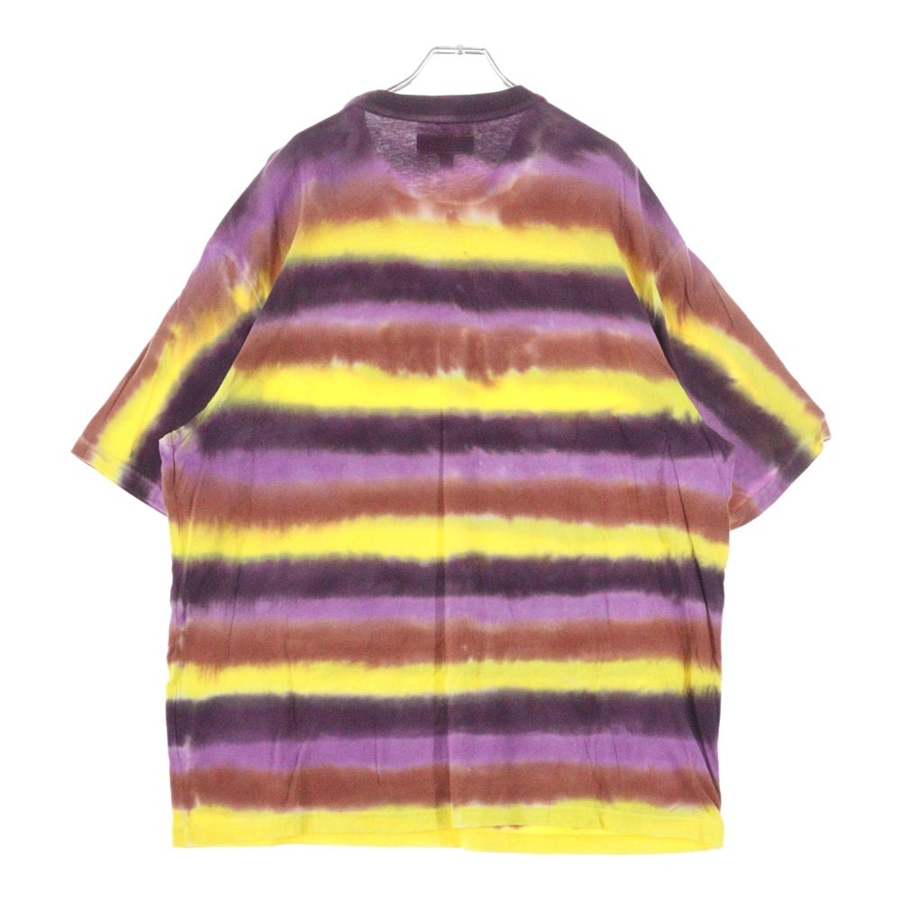 SUPREME(シュプリーム) 23AW Dyed Stripe S/S Tee タイダイ柄 ロゴ刺繍 クルーネック 半袖Tシャツ マルチカラー
