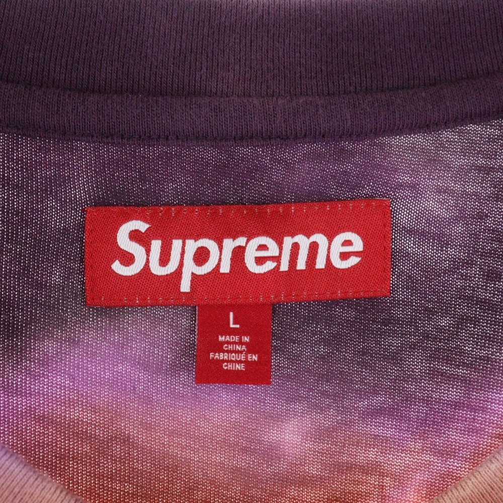 SUPREME(シュプリーム) 23AW Dyed Stripe S/S Tee タイダイ柄 ロゴ刺繍 クルーネック 半袖Tシャツ マルチカラー
