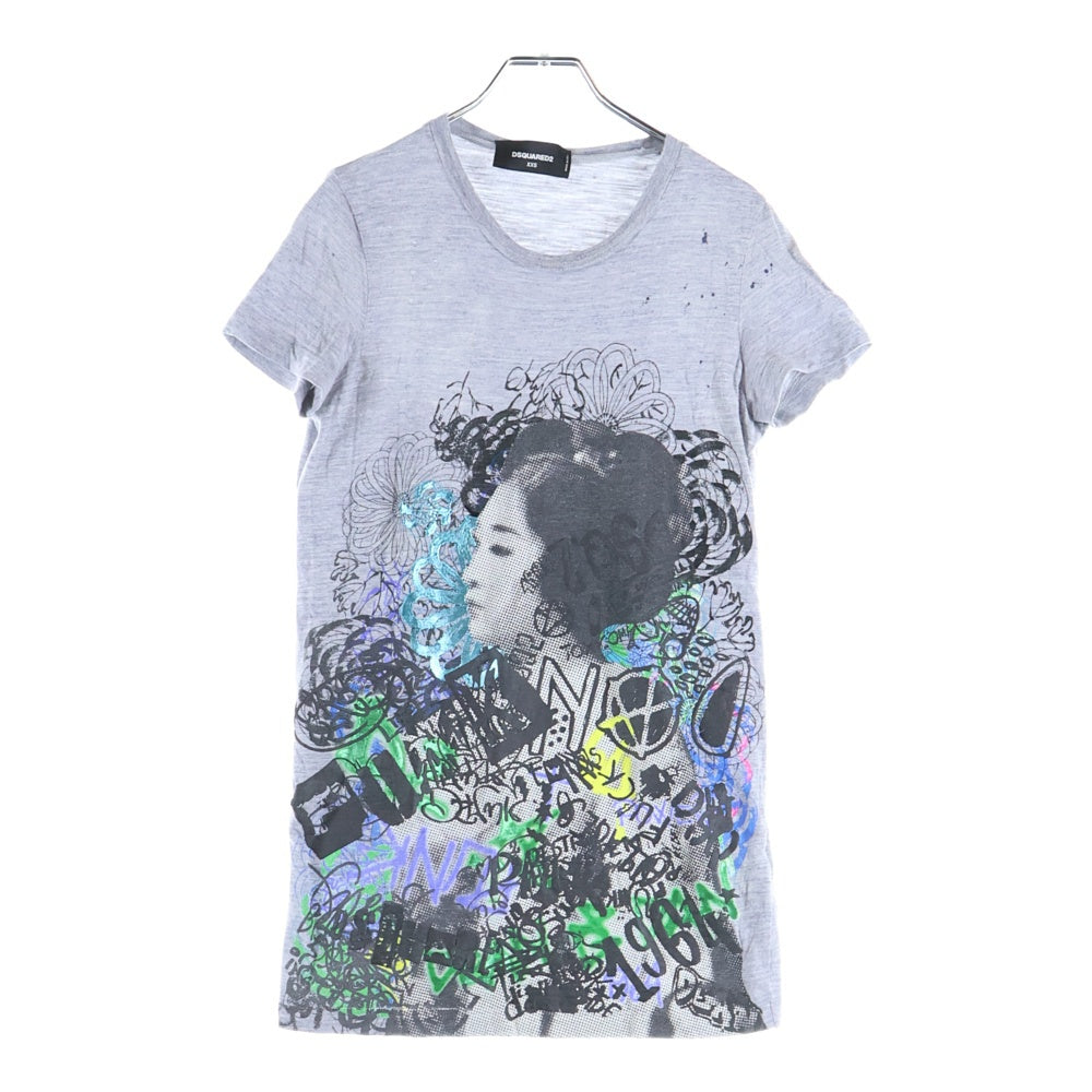 DSQUARED2(ディースクエアード) 16AW Toxiccoma graphic Tee フロントプリント クルーネック 半袖Tシャツ レディース S72GC0942 S22146