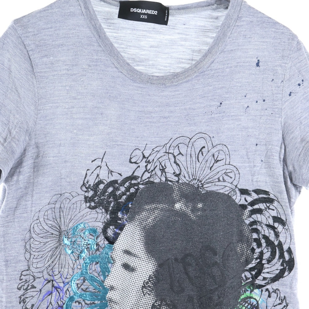 DSQUARED2(ディースクエアード) 16AW Toxiccoma graphic Tee フロントプリント クルーネック 半袖Tシャツ レディース S72GC0942 S22146