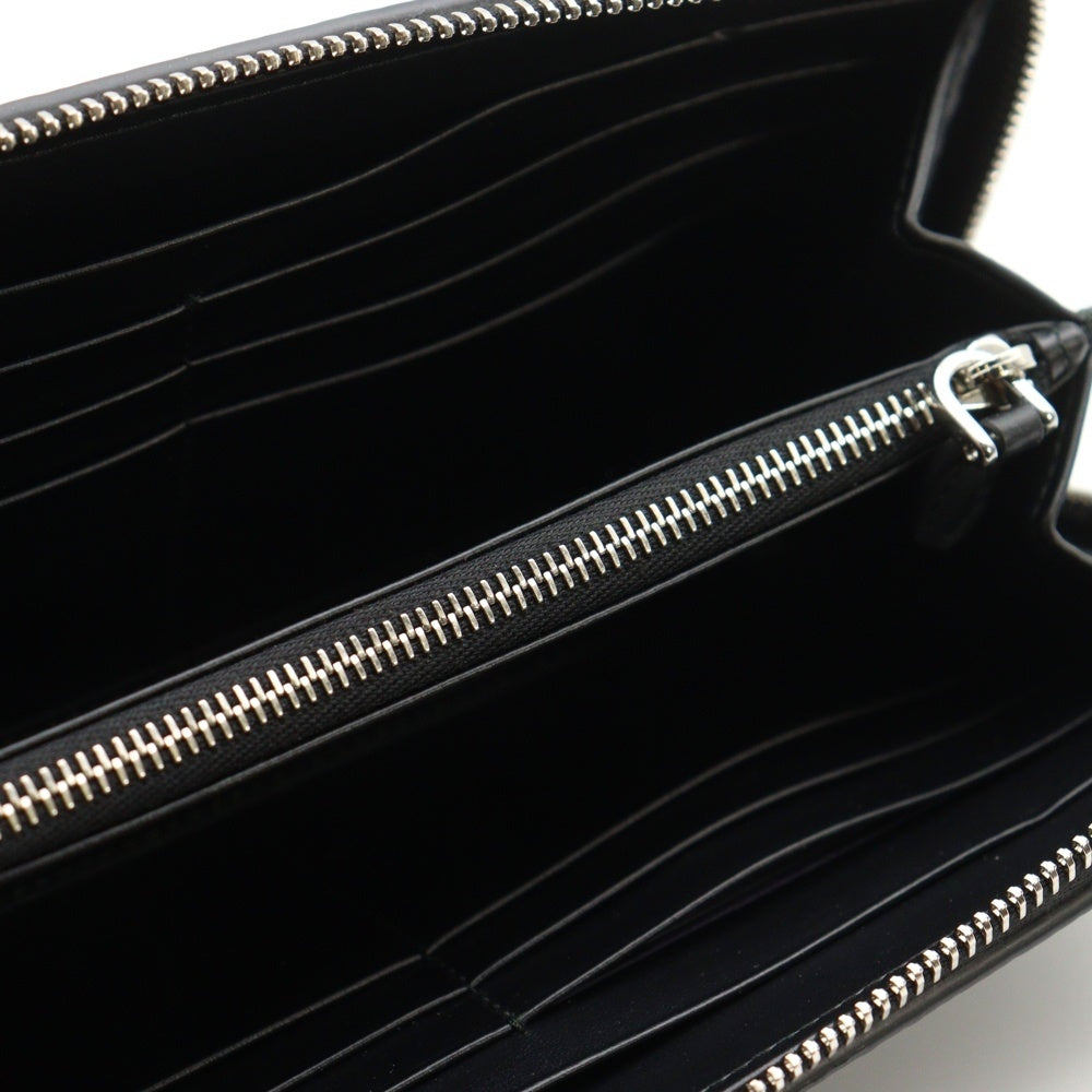 PRADA(プラダ) トライアングルロゴ ラウンドジップレザー長財布 ブラック 1ML506