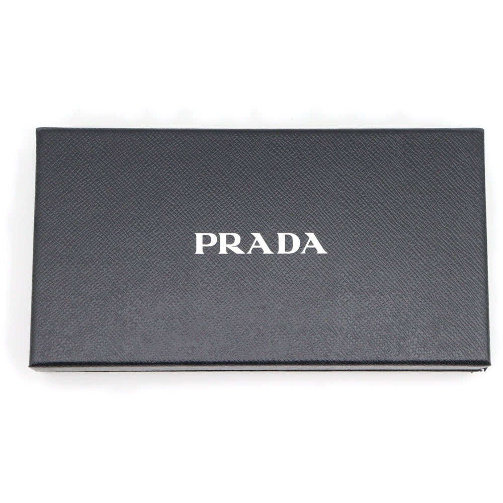 PRADA(プラダ) トライアングルロゴ ラウンドジップレザー長財布 ブラック 1ML506