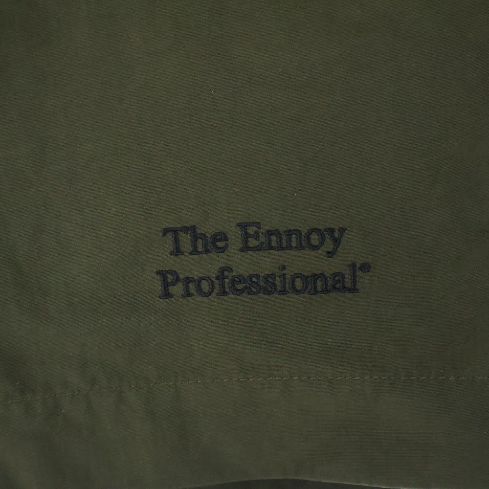 The Ennoy Professional(エンノイプロフェッショナル) 21SS Nylon Shorts エンブロイダリーロゴ ナイロンショーツ ハーフパンツ カーキ SS21BRENPT06LV