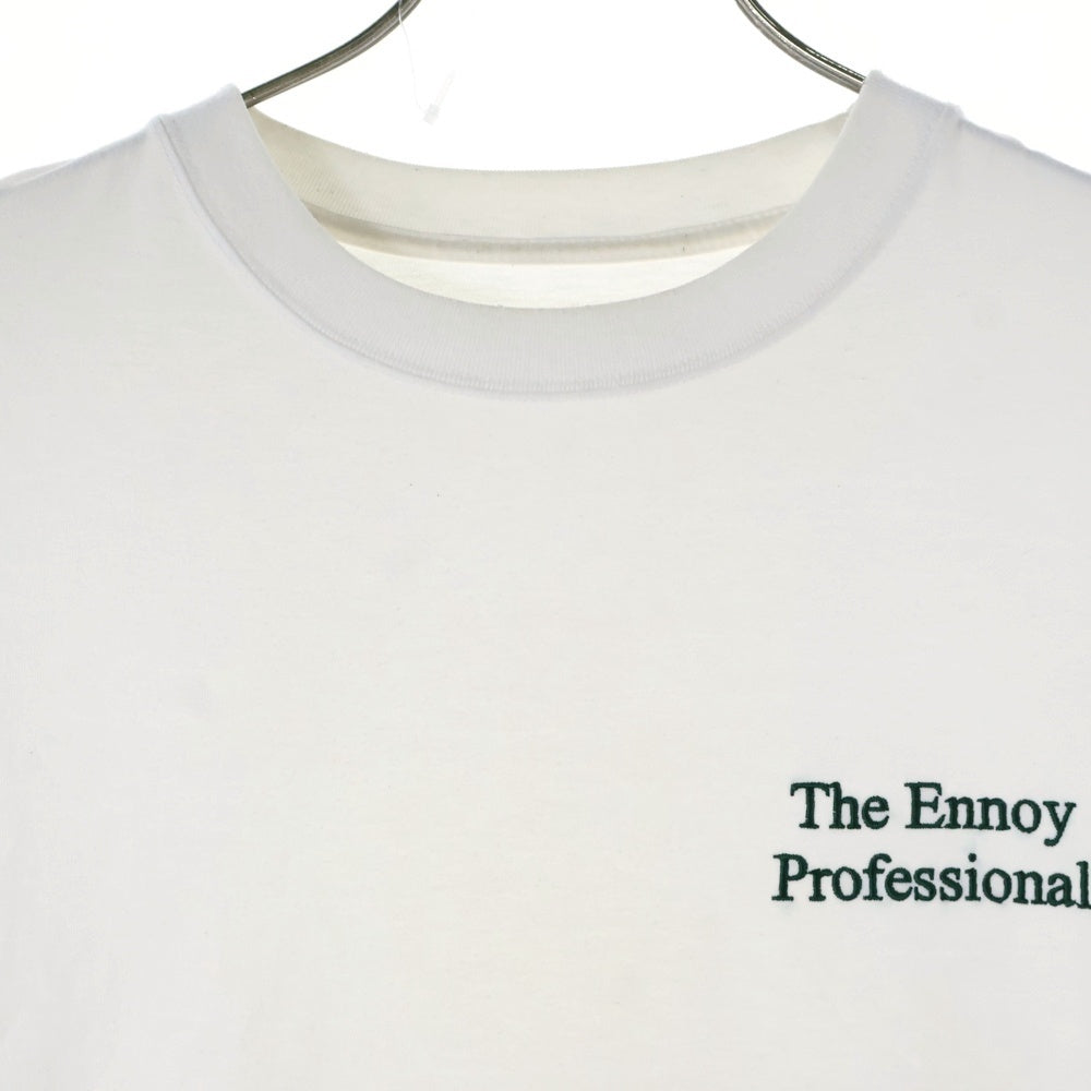 The Ennoy Professional(エンノイプロフェッショナル) 21SS エンブロイダリーロゴ クルーネック半袖Tシャツ カットソー ホワイト SS21BRENCT02NTL