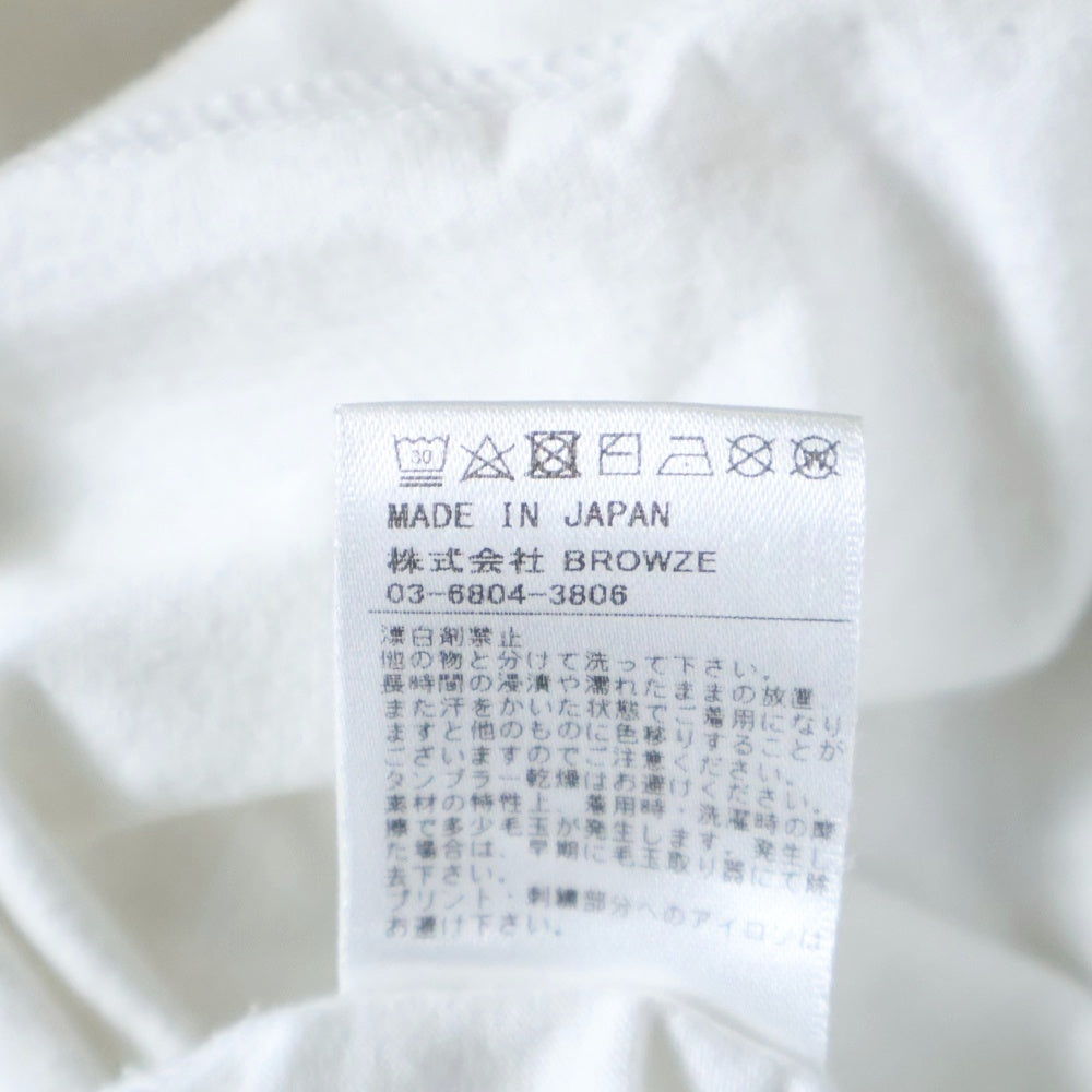 The Ennoy Professional(エンノイプロフェッショナル) 21SS エンブロイダリーロゴ クルーネック半袖Tシャツ カットソー ホワイト SS21BRENCT02NTL