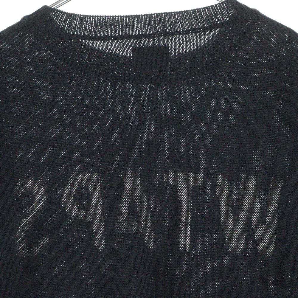 WTAPS(ダブルタップス) DECK SWEATER ロゴ刺繍 クルーネック長袖ニットセーター ブラック 192MADT-KNM01