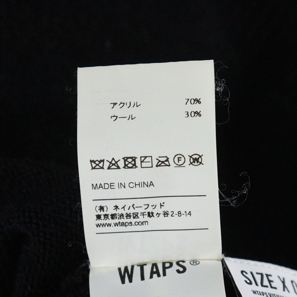 WTAPS(ダブルタップス) DECK SWEATER ロゴ刺繍 クルーネック長袖ニットセーター ブラック 192MADT-KNM01
