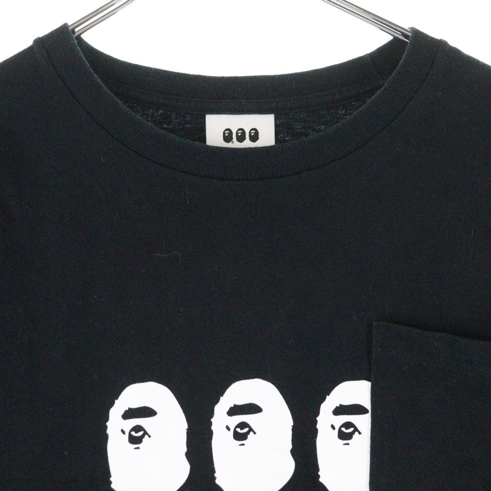 A BATHING APE(アベイシングエイプ) ×COMME des GARCONS フロントプリント クルーネック半袖Tシャツカットソー ブラック