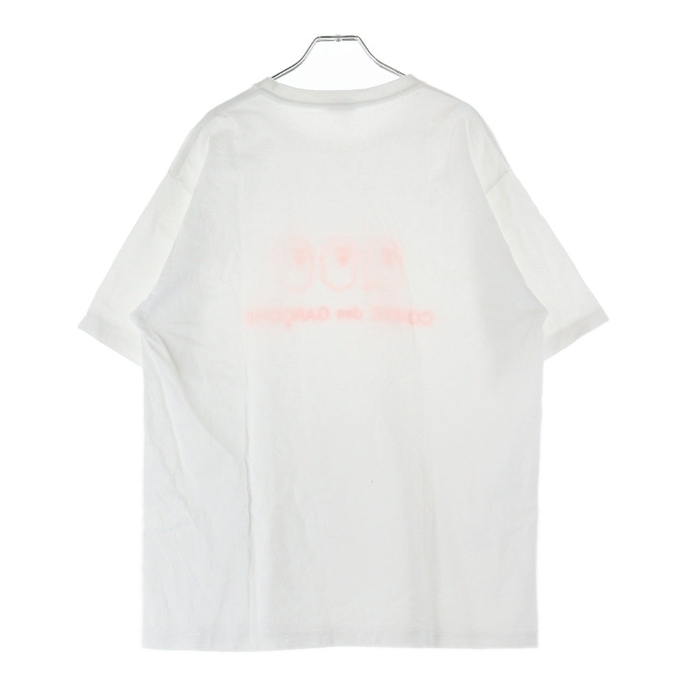 A BATHING APE(アベイシングエイプ) ×COMME des GARCONS フロントロゴ刺繍 クルーネック半袖Tシャツカットソー ホワイト