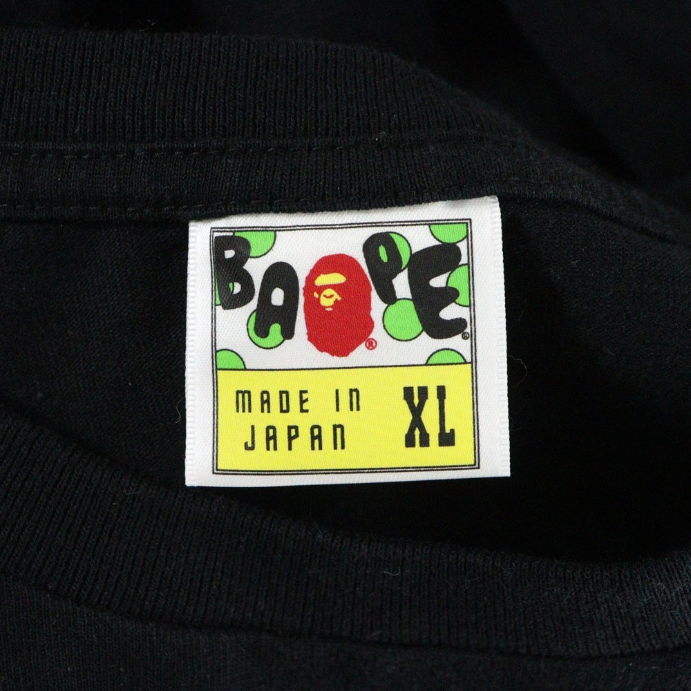 A BATHING APE(アベイシングエイプ) SWAROVSKI クルーネック半袖Tシャツカットソー ブラック/ゴールド