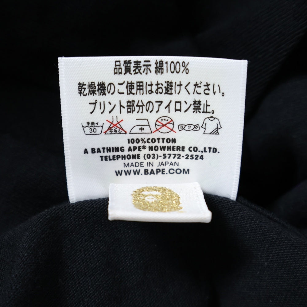 A BATHING APE(アベイシングエイプ) SWAROVSKI クルーネック長袖Tシャツカットソー ブラック/ピンク