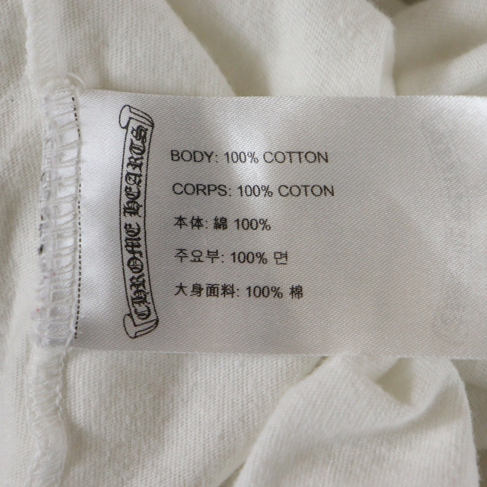 CHROME HEARTS(クロムハーツ) バックスクロールラベルプリント クルーネック半袖Tシャツカットソー ホワイト