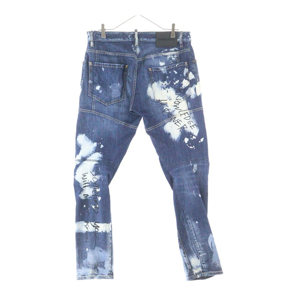 DSQUARED2(ディースクエアード) 17AW TIDY BAIKER グラフィティプリント デニムパンツ インディゴ S74LB0245 S30309