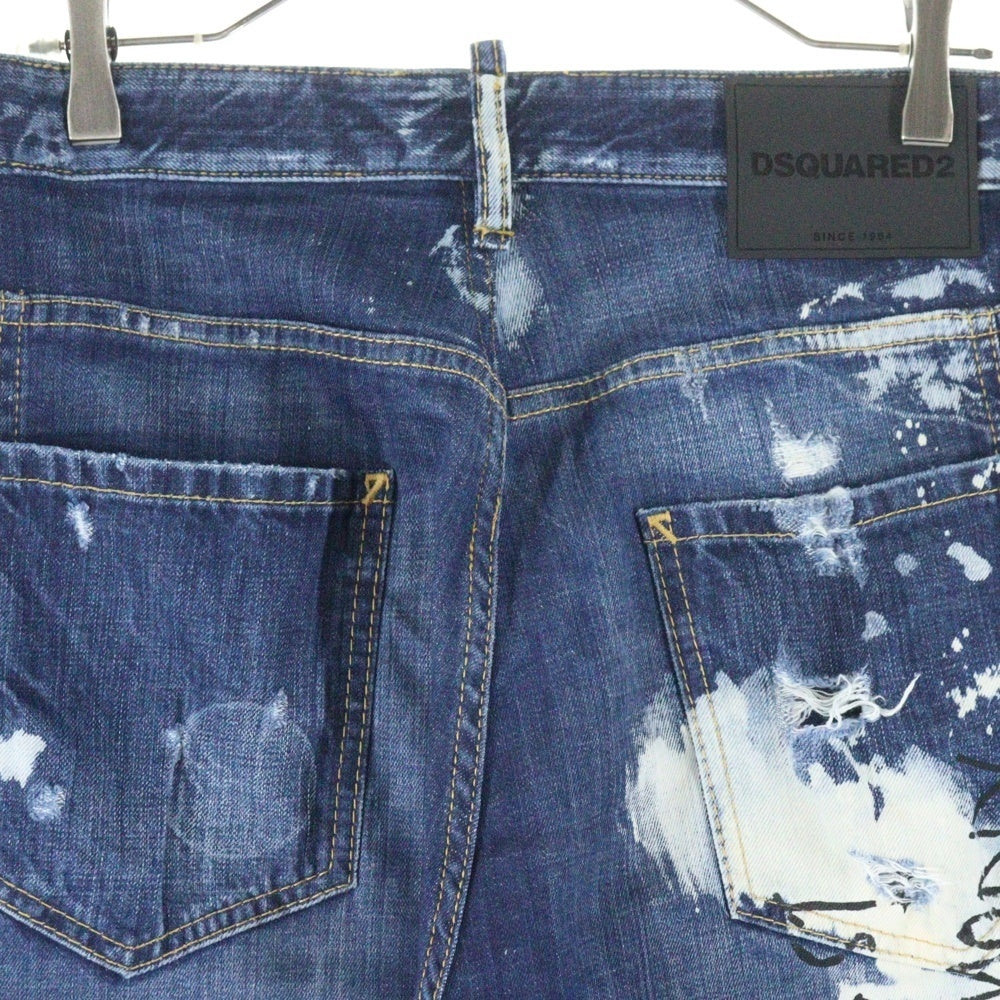 DSQUARED2(ディースクエアード) 17AW TIDY BAIKER グラフィティプリント デニムパンツ インディゴ S74LB0245 S30309