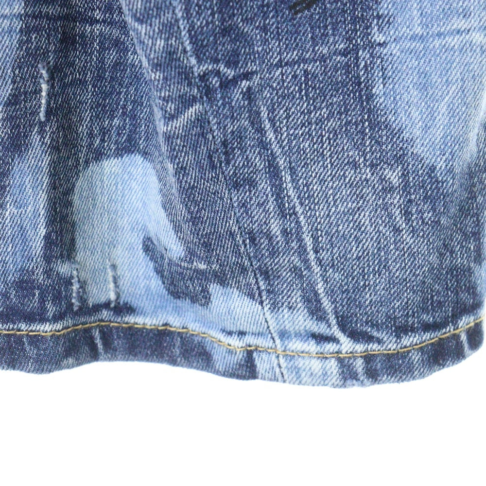 DSQUARED2(ディースクエアード) 17AW TIDY BAIKER グラフィティプリント デニムパンツ インディゴ S74LB0245 S30309