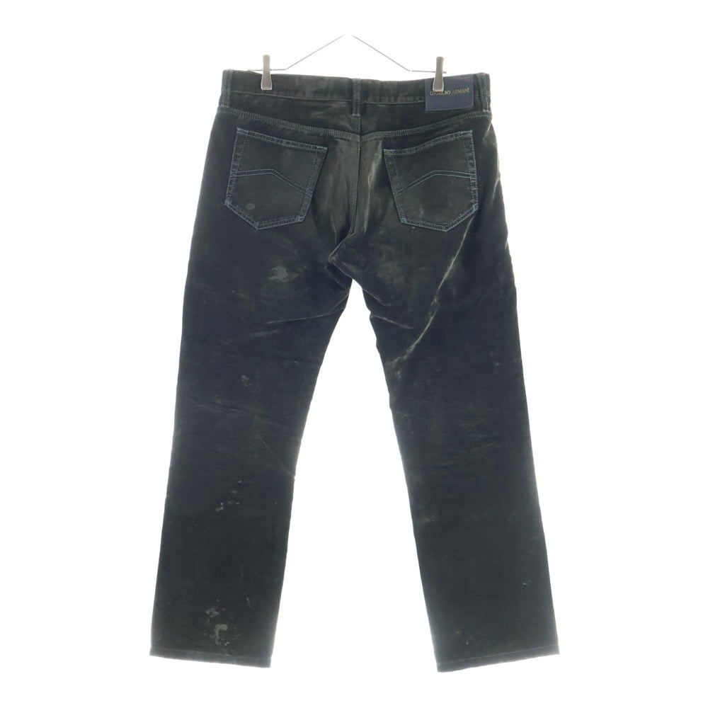 GIORGIO ARMANI(ジョルジオアルマーニ) ストレートベロアパンツ カーキ