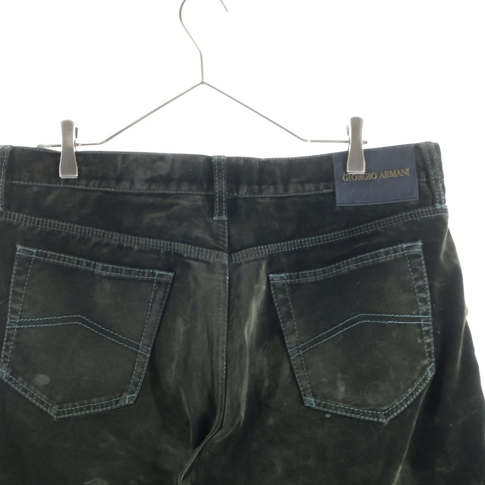 GIORGIO ARMANI(ジョルジオアルマーニ) ストレートベロアパンツ カーキ